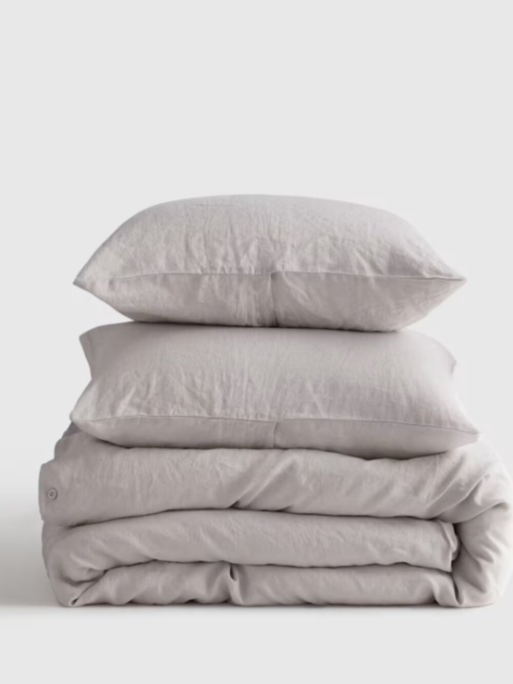 Quince European Linen Duvet Cover Set Light Gray Full/Queen NWT